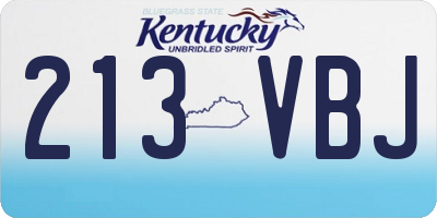 KY license plate 213VBJ