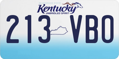 KY license plate 213VBO