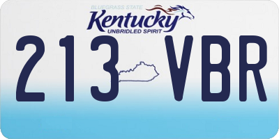 KY license plate 213VBR