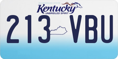 KY license plate 213VBU