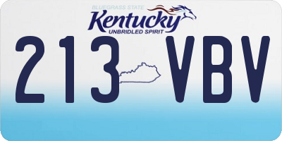 KY license plate 213VBV