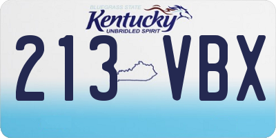 KY license plate 213VBX