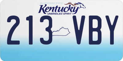 KY license plate 213VBY