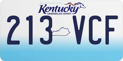 KY license plate 213VCF