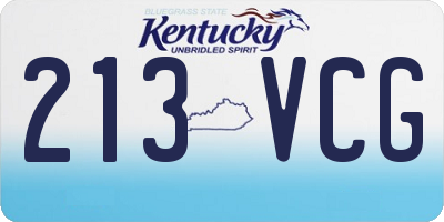 KY license plate 213VCG