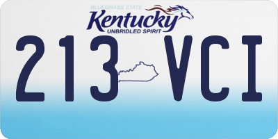 KY license plate 213VCI