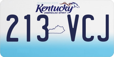 KY license plate 213VCJ