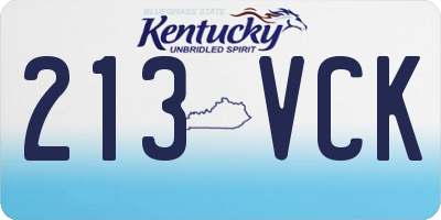 KY license plate 213VCK