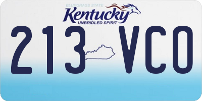 KY license plate 213VCO