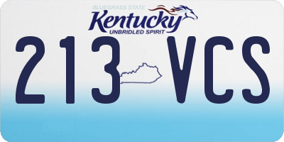 KY license plate 213VCS