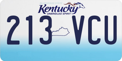 KY license plate 213VCU