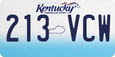 KY license plate 213VCW