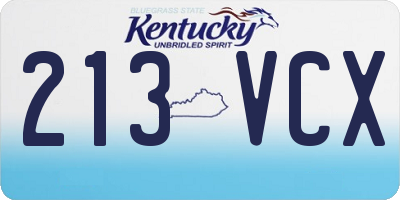 KY license plate 213VCX