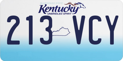 KY license plate 213VCY