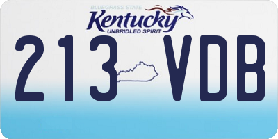 KY license plate 213VDB