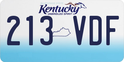 KY license plate 213VDF