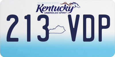 KY license plate 213VDP