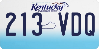 KY license plate 213VDQ