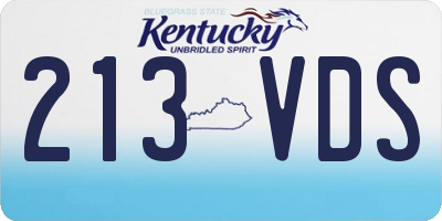 KY license plate 213VDS