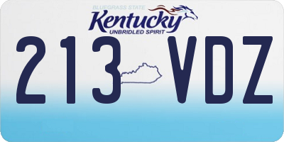 KY license plate 213VDZ