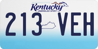 KY license plate 213VEH