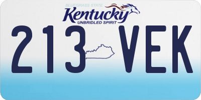 KY license plate 213VEK