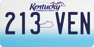 KY license plate 213VEN