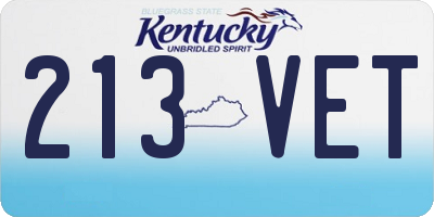KY license plate 213VET