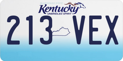 KY license plate 213VEX