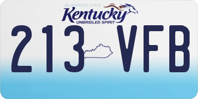 KY license plate 213VFB