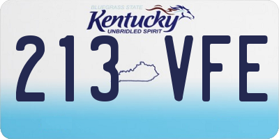 KY license plate 213VFE