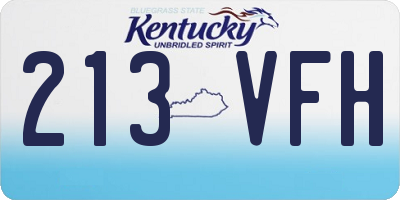 KY license plate 213VFH