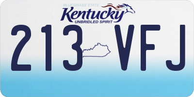 KY license plate 213VFJ