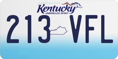 KY license plate 213VFL