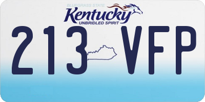 KY license plate 213VFP