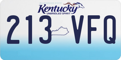 KY license plate 213VFQ