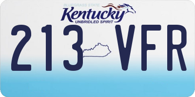 KY license plate 213VFR