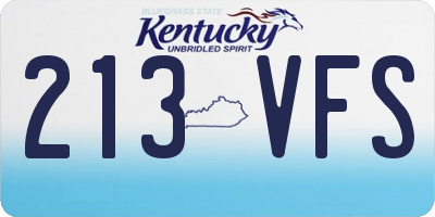 KY license plate 213VFS