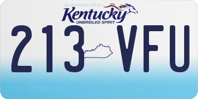 KY license plate 213VFU