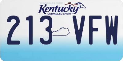 KY license plate 213VFW