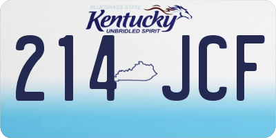 KY license plate 214JCF