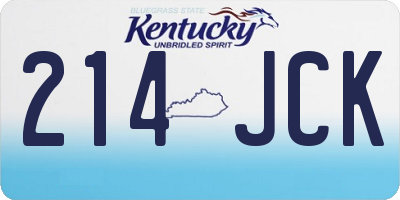 KY license plate 214JCK