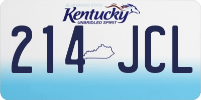 KY license plate 214JCL