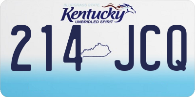 KY license plate 214JCQ