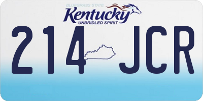 KY license plate 214JCR