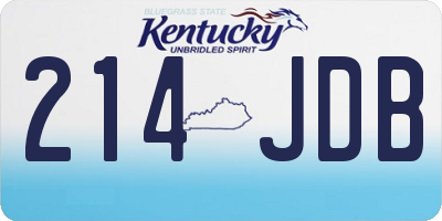 KY license plate 214JDB