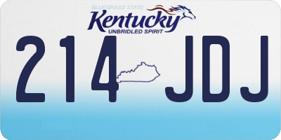 KY license plate 214JDJ