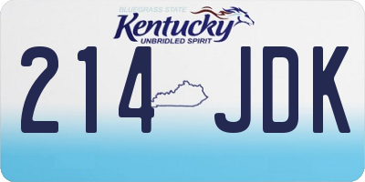 KY license plate 214JDK