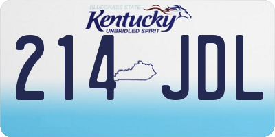 KY license plate 214JDL