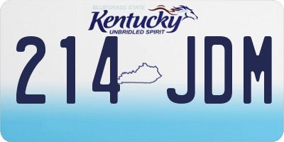 KY license plate 214JDM